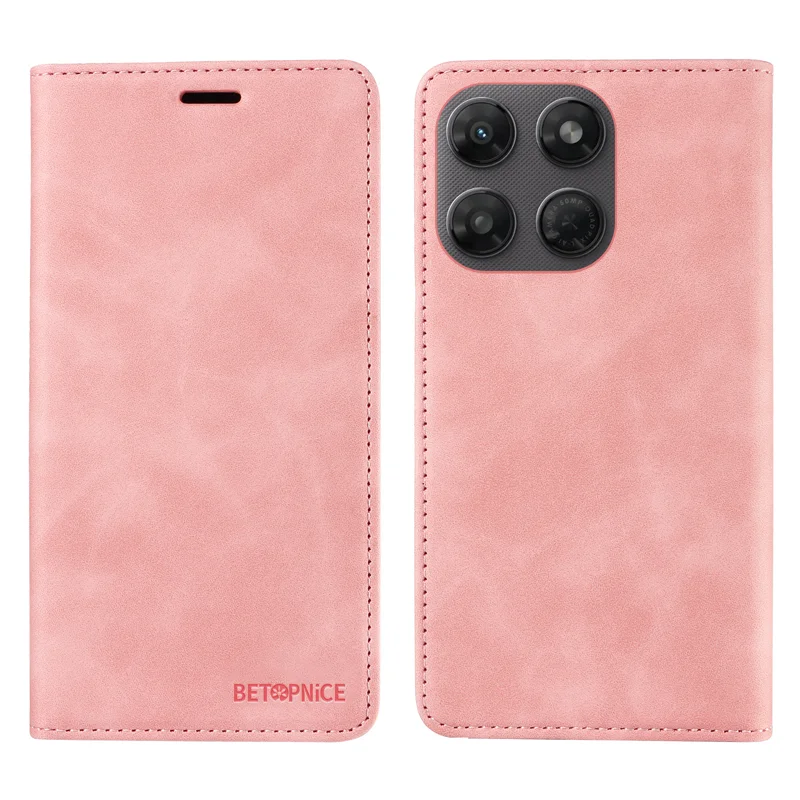 BETOPNICE for Motorola Moto G37 Power 5G / Motorola Moto G47 5G / Motorola Moto G37 5G Case Magnetic Closure RFID Blocking Wallet Stand Leather Phone Cover - Pink - 1