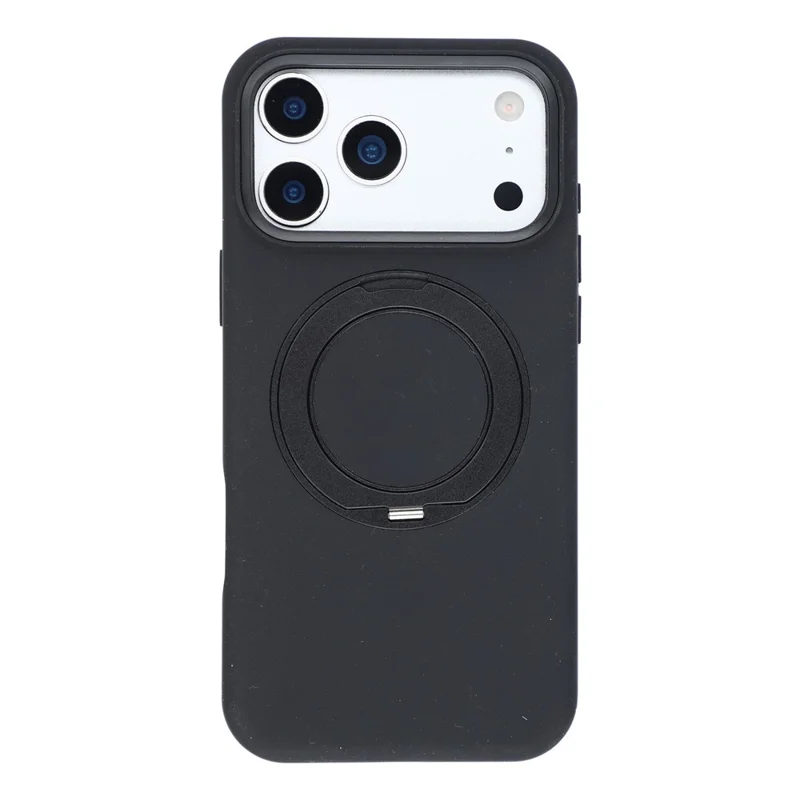 X-LEVEL for iPhone 17 Pro Max Magnetic Case Rotating Kickstand Silicone + Tech Fabric Scratch-Resistant Phone Cover - Obsidian Black - 1