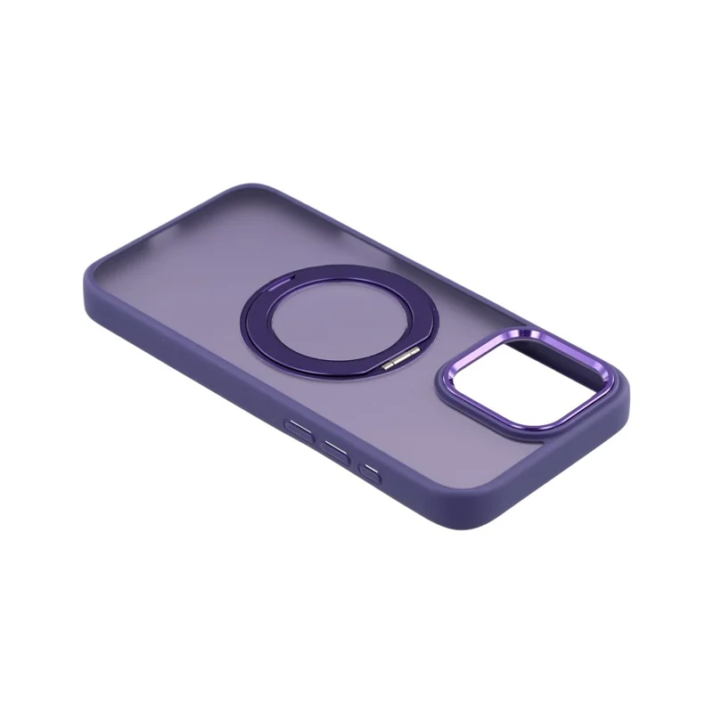 For iPhone 16 Pro Case Rotating Kickstand TPU + PC Anti-slip Matte Phone Back Cover - Purple - 5