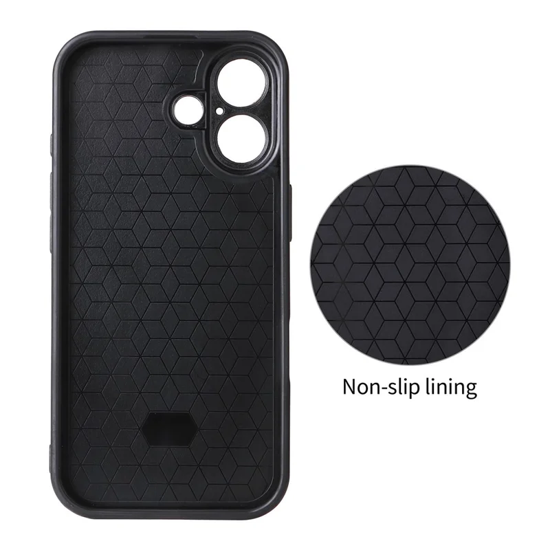 For iPhone 16 Plus Case Carbon Fiber Texture Leather Coated TPU PC Phone Cover with Metal Ring for Magnetic Car Mount - Orange - 6