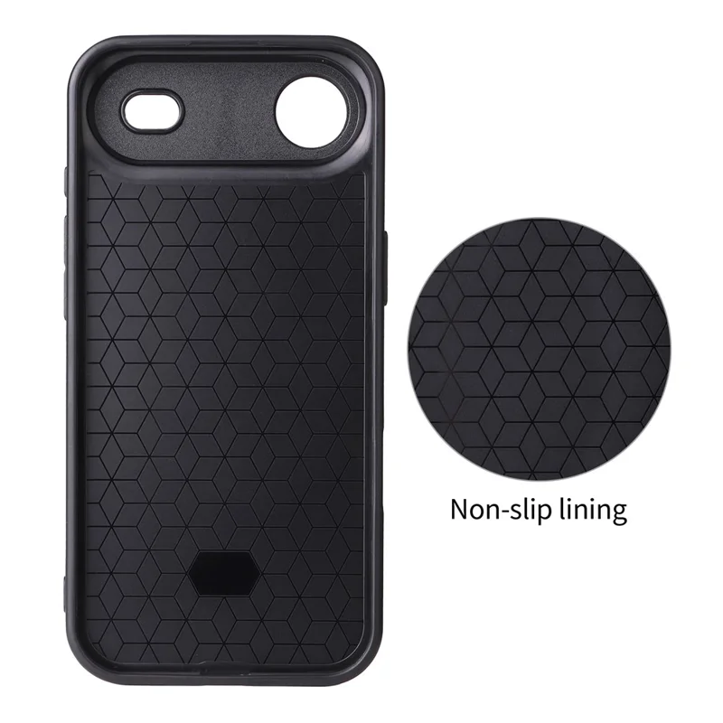 For iPhone Air Case Carbon Fiber Texture Leather Coated TPU PC Phone Cover with Metal Ring for Magnetic Car Mount - Orange - 4