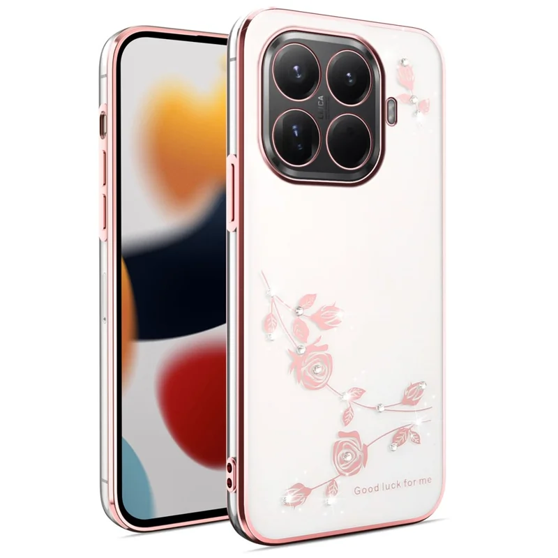 KADEM For Xiaomi 17T Pro Case Flower Rhinestone Decor TPU Phone Cover - Rose Gold - 1