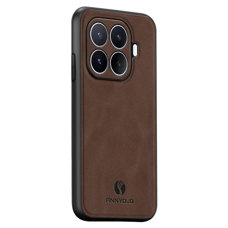 ANNYOJO For Xiaomi 17T Pro Phone Case PU Leather + PC + TPU Anti Drop Phone Back Cover - Coffee - 1