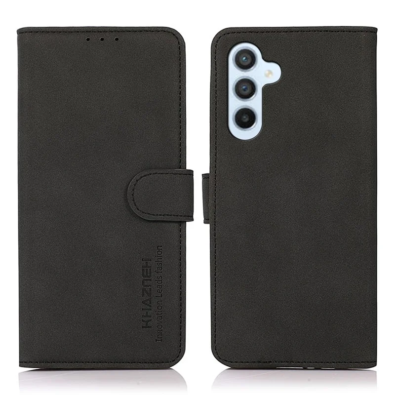KHAZNEH For Samsung Galaxy S26 FE Case Anti Scratch PU Leather Wallet Stand Phone Cover - Black - 1