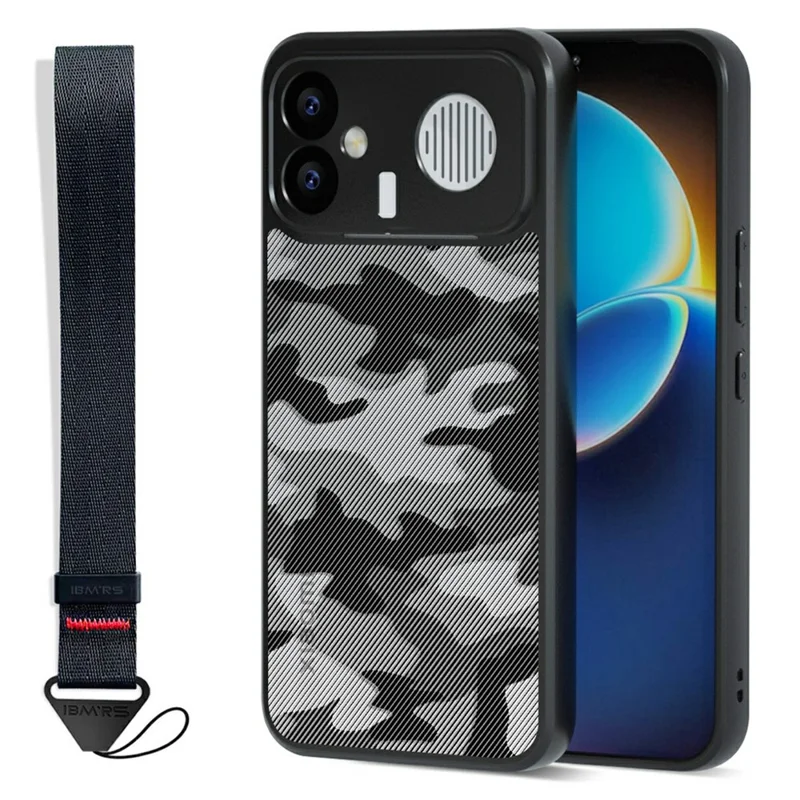 IBMRS Mobile Cover for Xiaomi Redmi K90 Max 5G Soft TPU + Hard PC Case with Wrist Strap (Precision Cutouts) - Artistic Camouflage - 1