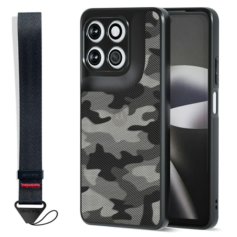 IBMRS Mobile Cover for Motorola Moto G37 5G / G47 5G Soft TPU + Hard PC Case with Wrist Strap (Precision Cutouts) - Artistic Camouflage - 1