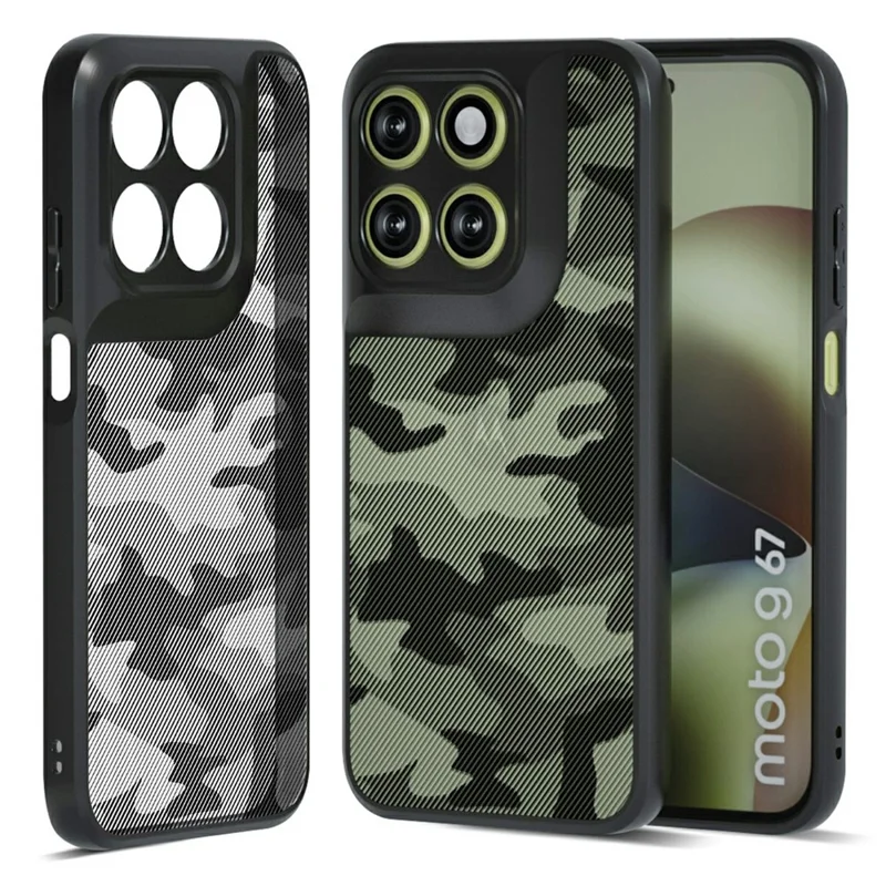 IBMRS For Motorola Moto G77 5G / G67 5G Case Soft TPU Frame Hard PC Back Anti-Fall Phone Cover - Artistic Camouflage - 1