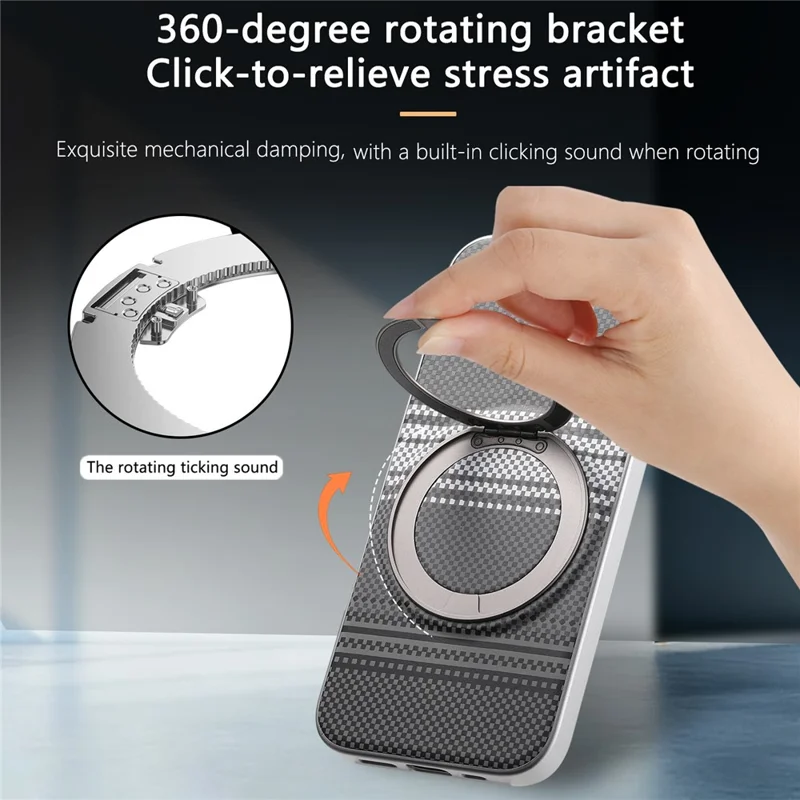 For iPhone 16 Pro Max Case Magnetic Kickstand PU Leather + PC + TPU Gradient Phone Cover - Black - 10