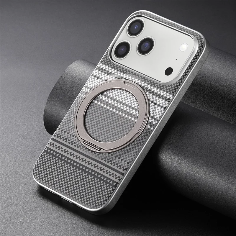 For iPhone 17 Pro Max Case Magnetic Kickstand PU Leather + PC + TPU Gradient Phone Cover - Black - 11