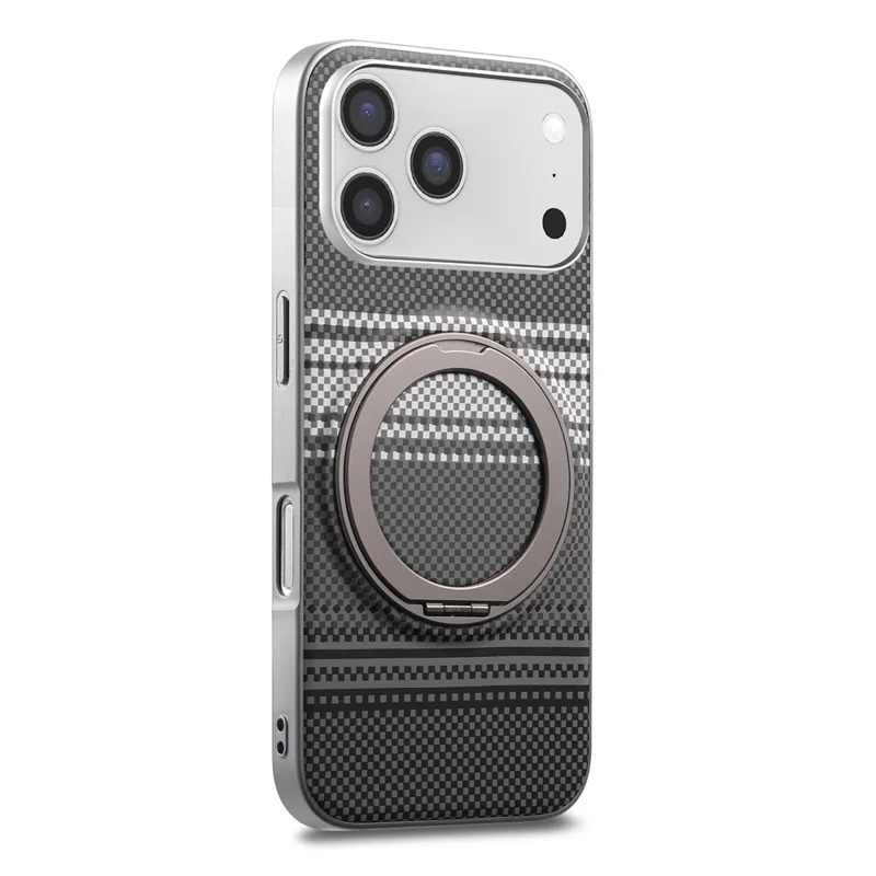 For iPhone 17 Pro Max Case Magnetic Kickstand PU Leather + PC + TPU Gradient Phone Cover - Black - 2