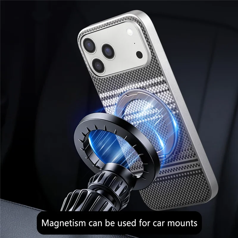 For iPhone 17 Pro Max Case Magnetic Kickstand PU Leather + PC + TPU Gradient Phone Cover - Black - 5