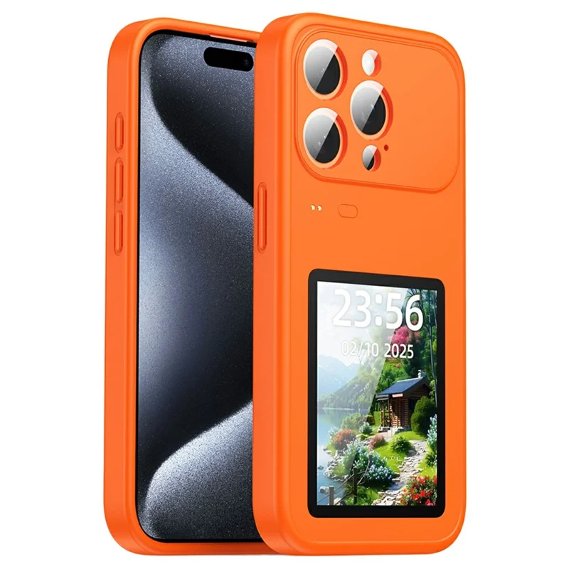 For iPhone 16 Pro Dynamic Phone Case 3.5 inch Multi-functional Color Screen Back Cover - Orange - 1