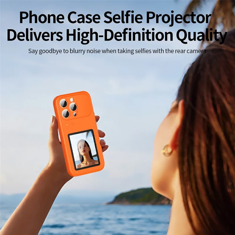 For iPhone 16 Pro Dynamic Phone Case 3.5 inch Multi-functional Color Screen Back Cover - Orange - 4