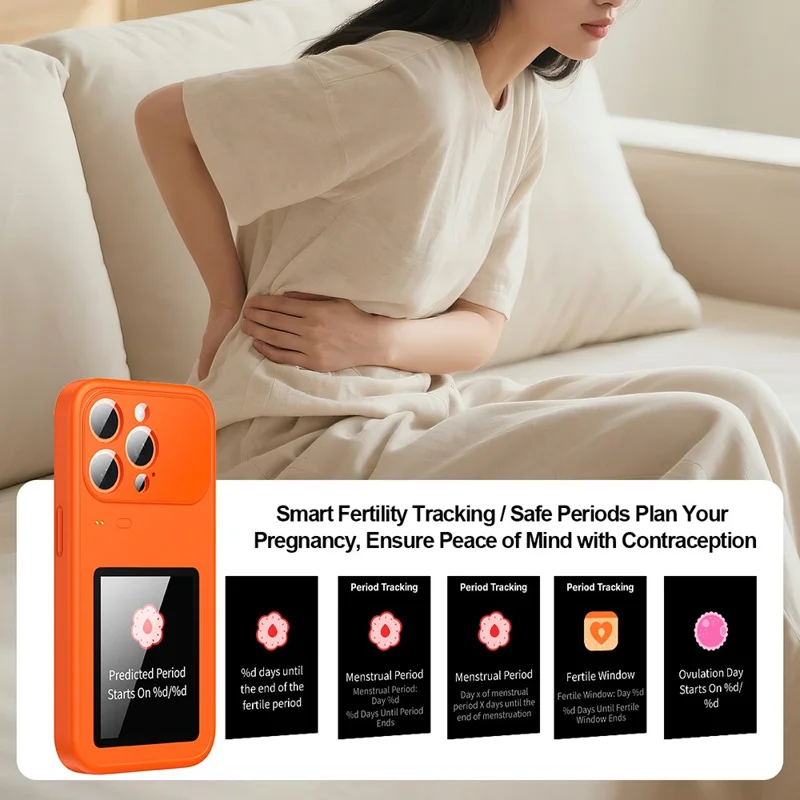 For iPhone 15 Pro Dynamic Phone Case 3.0 inch Multi-functional Color Screen Back Cover - Orange - 10