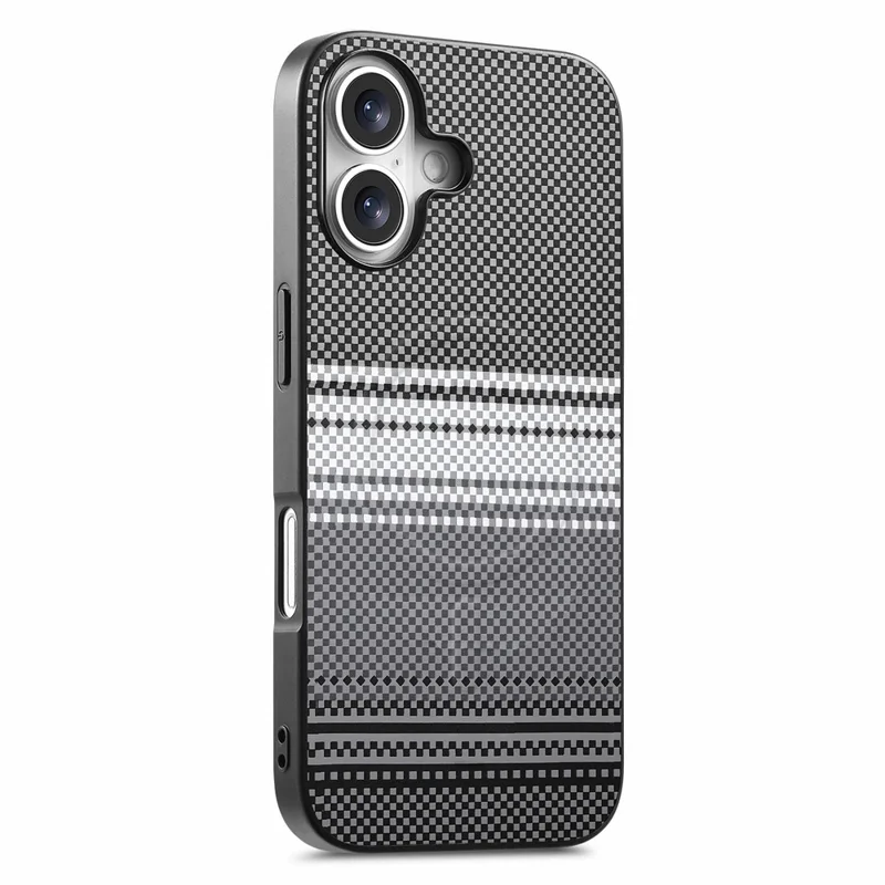 For iPhone 16 Magnetic Case PU Leather + PC + TPU Gradient Phone Cover - Black - 1