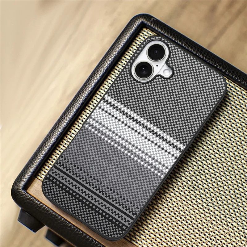 For iPhone 16 Magnetic Case PU Leather + PC + TPU Gradient Phone Cover - Black - 11