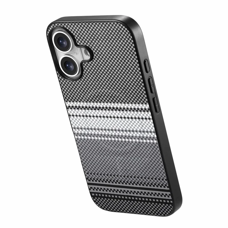 For iPhone 16 Magnetic Case PU Leather + PC + TPU Gradient Phone Cover - Black - 2