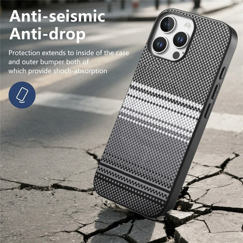 For iPhone 16 Pro Max Magnetic Case PU Leather + PC + TPU Gradient Phone Cover - Black - 5