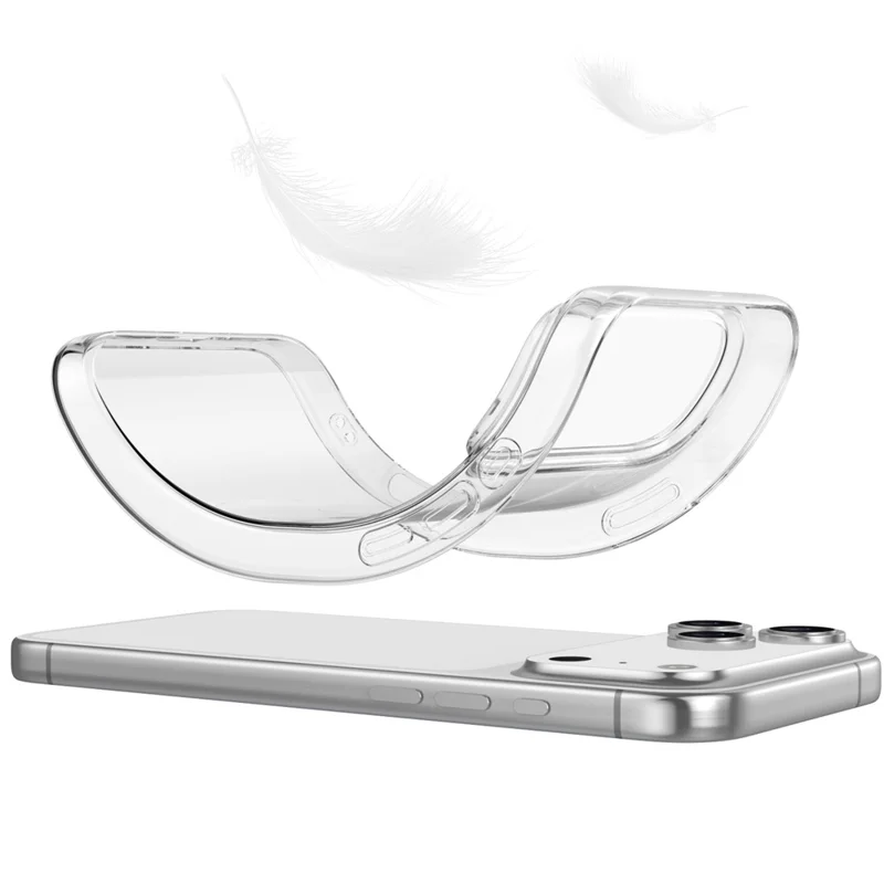 For iPhone 18 Pro Case Anti-Fingerprint Crystal Clear TPU Phone Cover - Transparent - 5