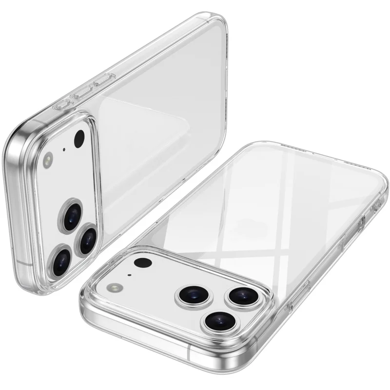 For iPhone 18 Pro Max Case Anti-Fingerprint Crystal Clear TPU Phone Cover - Transparent - 2
