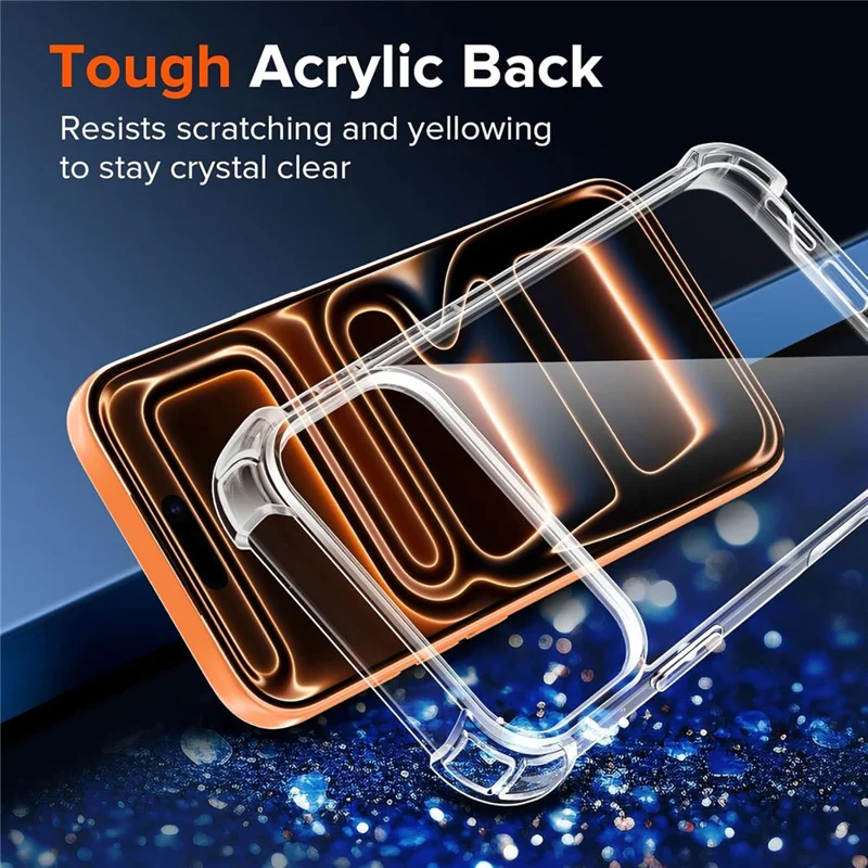 For iPhone 18 Pro Case Military Grade Drop Protection Acrylic + TPU Phone Cover - Transparent - 6