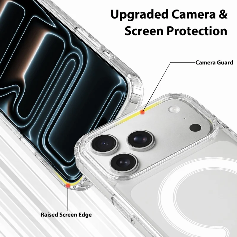 For iPhone 18 Pro Magnetic Case TPU + Acrylic Phone Cover with Camera Control Button - Transparent - 7