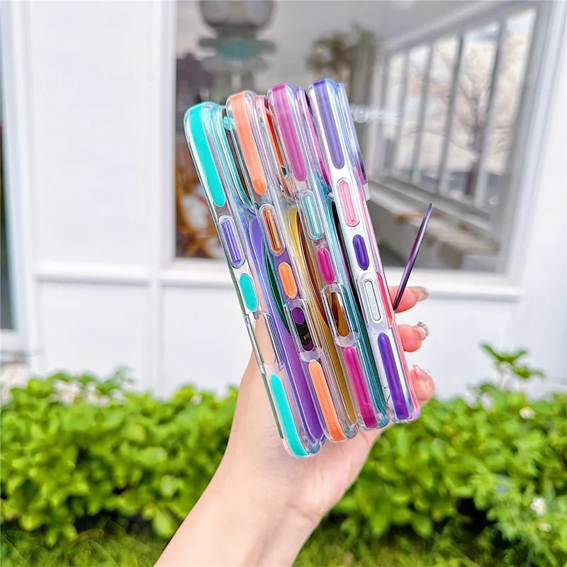 For iPhone 18 Pro / 17 Pro Case Rotating Kickstand TPU + Acrylic Color Contrast Design Phone Cover - Green - 5