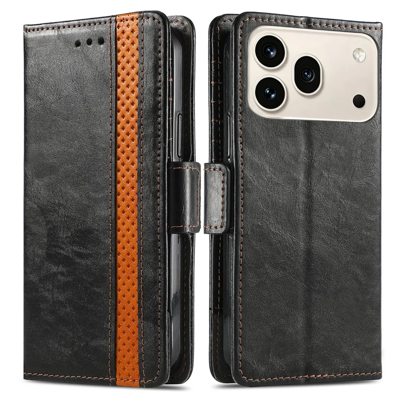 CASENEO For Honor 600 5G / 600 Pro 5G Phone Cases PU Leather Cover Stand with RFID Blocking Wallet - Black - 1