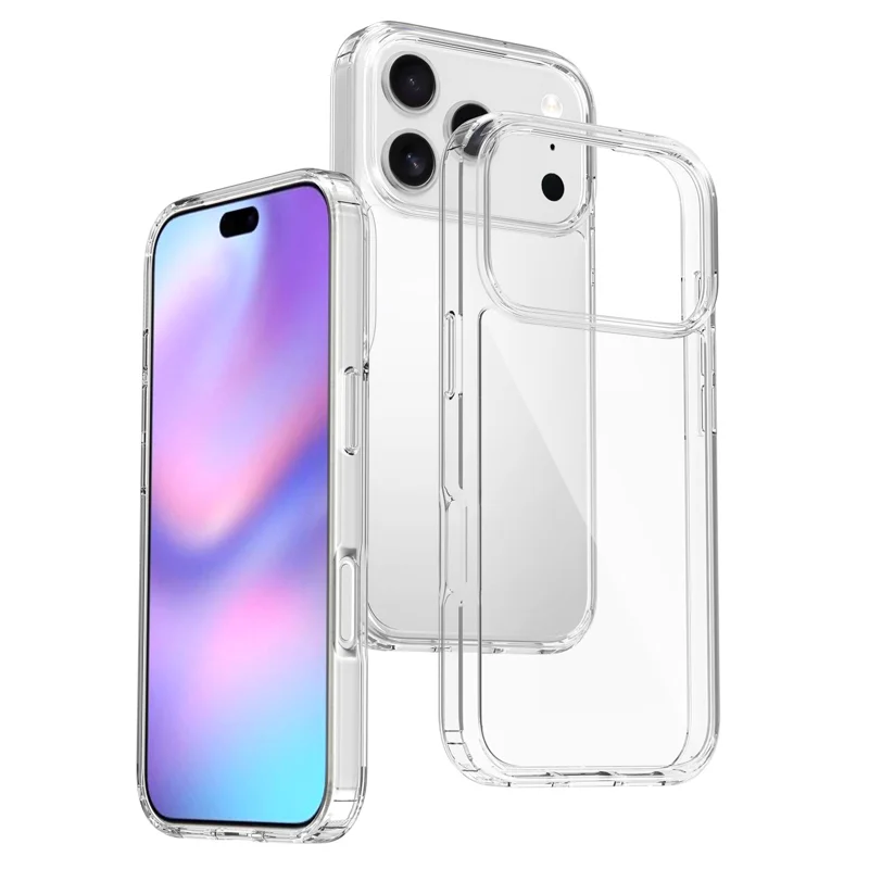 For iPhone 18 Pro Clear Phone Case TPU+Acrylic Shockproof Phone Back Cover - Clear - 2