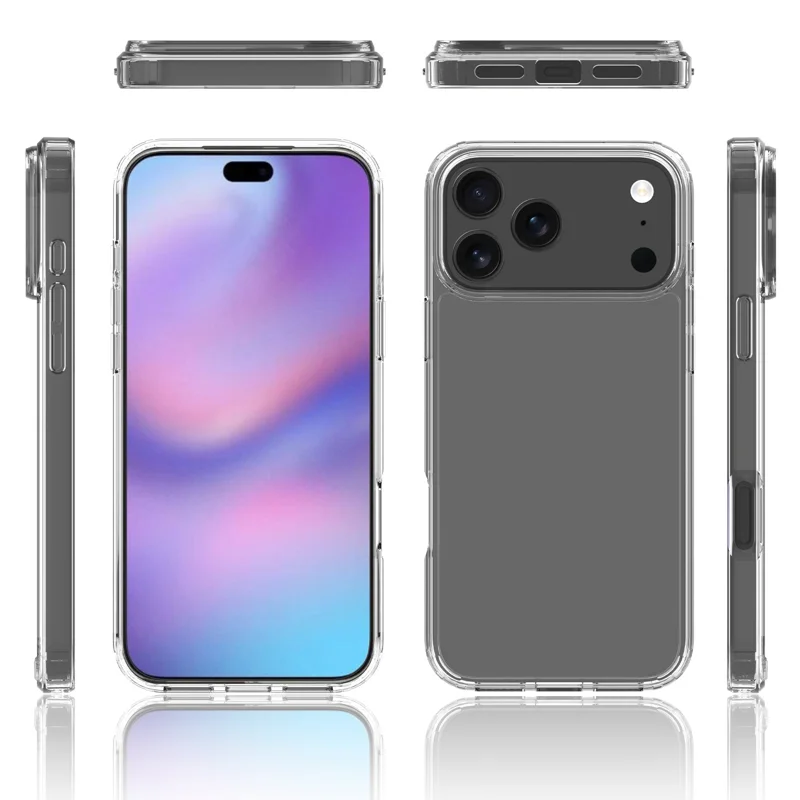 For iPhone 18 Pro Max Clear Phone Case TPU+Acrylic Shockproof Phone Back Cover - Clear - 1