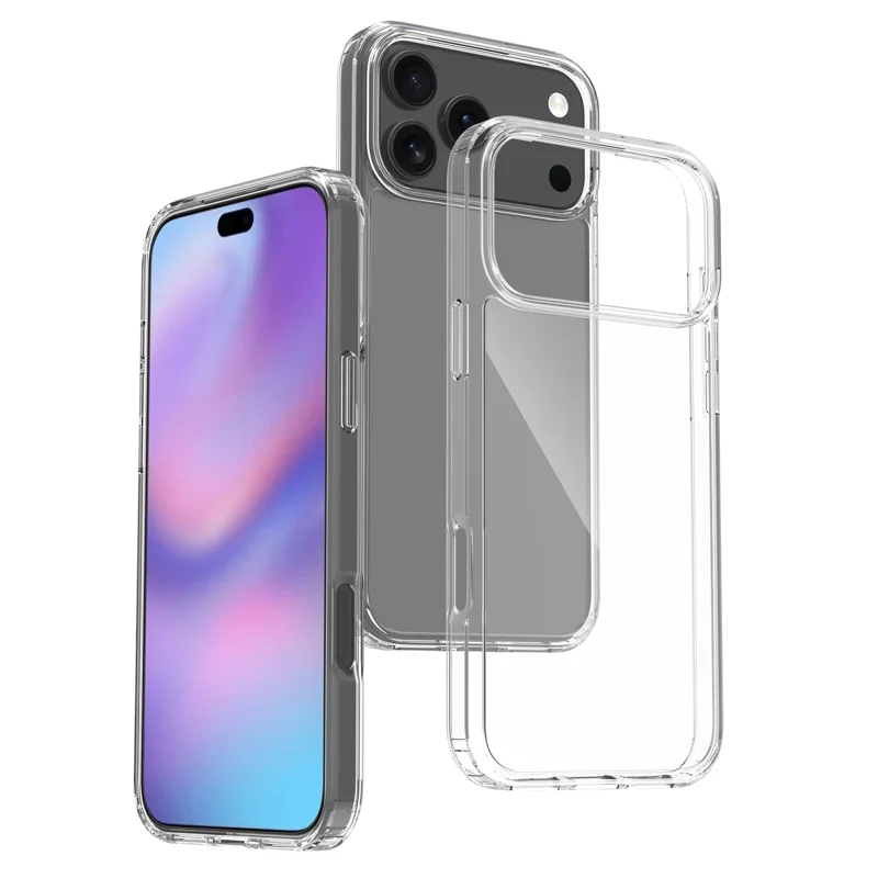 For iPhone 18 Pro Max Clear Phone Case TPU+Acrylic Shockproof Phone Back Cover - Clear - 2