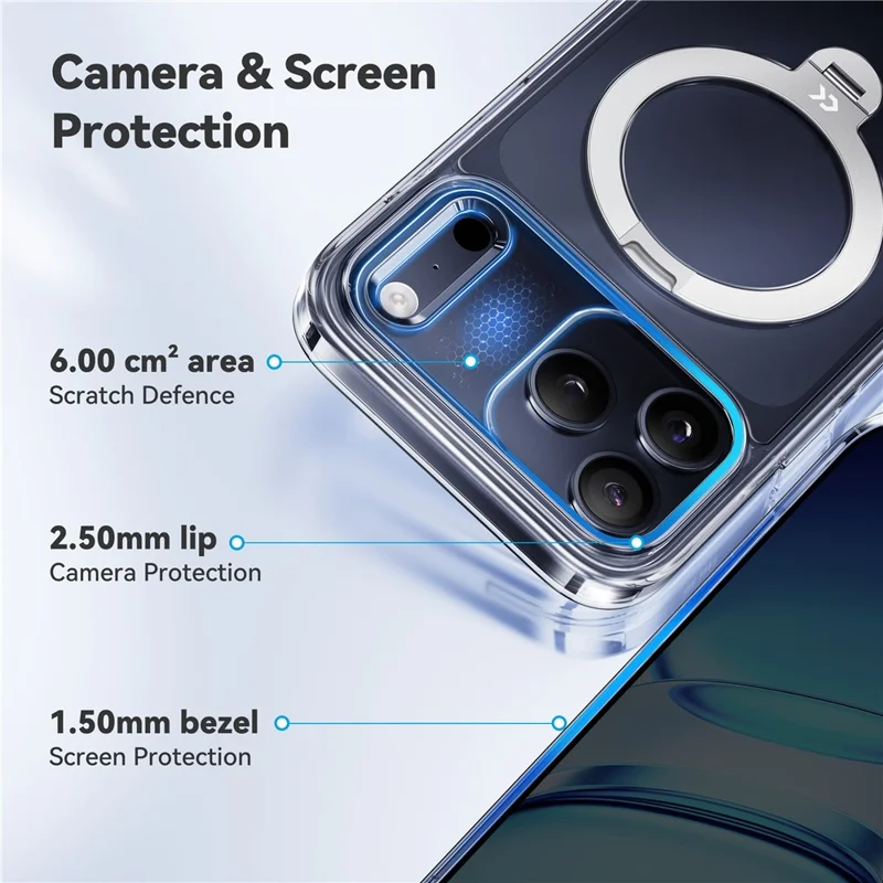 CASEKOO for iPhone 18 Pro Max / 17 Pro Max Magnetic Case Rotating Kickstand Clear PC + TPU Shockproof Back Cover - Transparent - 10