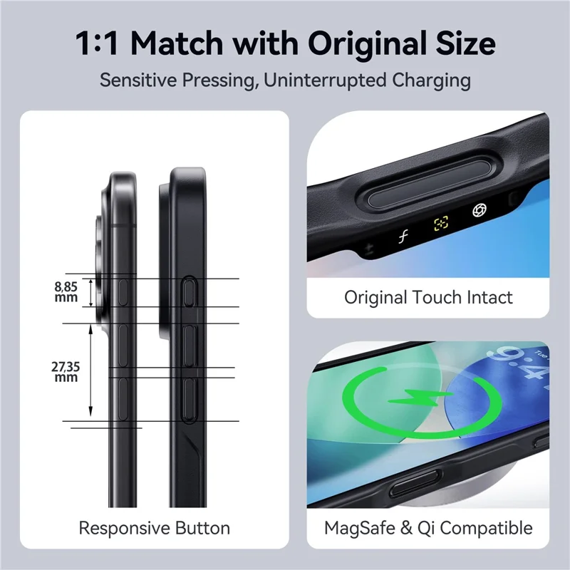 CASEKOO for iPhone 18 Pro Max / 17 Pro Max Case PC + TPU Matte Finish Anti-Fingerprint Phone Cover - Black - 9