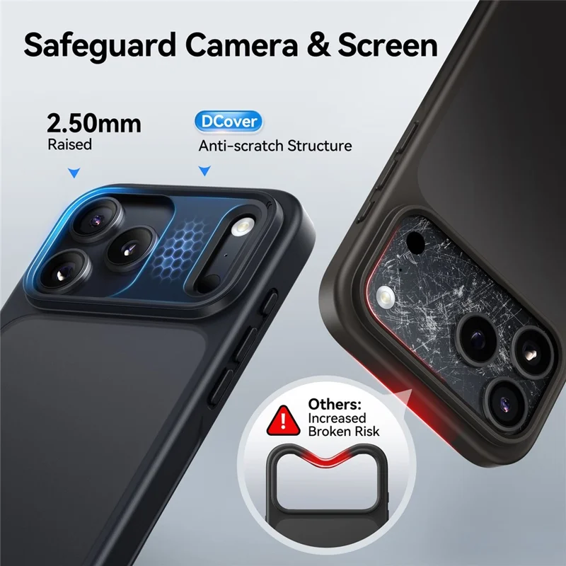 CASEKOO for iPhone 18 Pro / 17 Pro Case PC + TPU Matte Finish Anti-Fingerprint Phone Cover - Black - 3