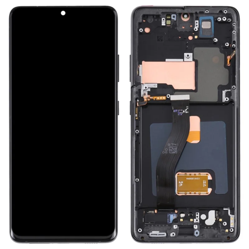 For Samsung Galaxy S21 Ultra 5G G998B OEM Grade S AMOLED Screen and Digitizer Assembly + Frame Part (without Logo) - Black - 1