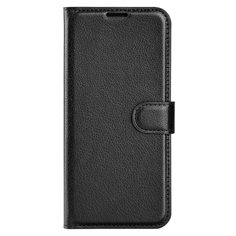 For iPhone 15 PU Leather Litchi Texture Stand Phone Case Wallet Flip Phone Cover - Black - 11