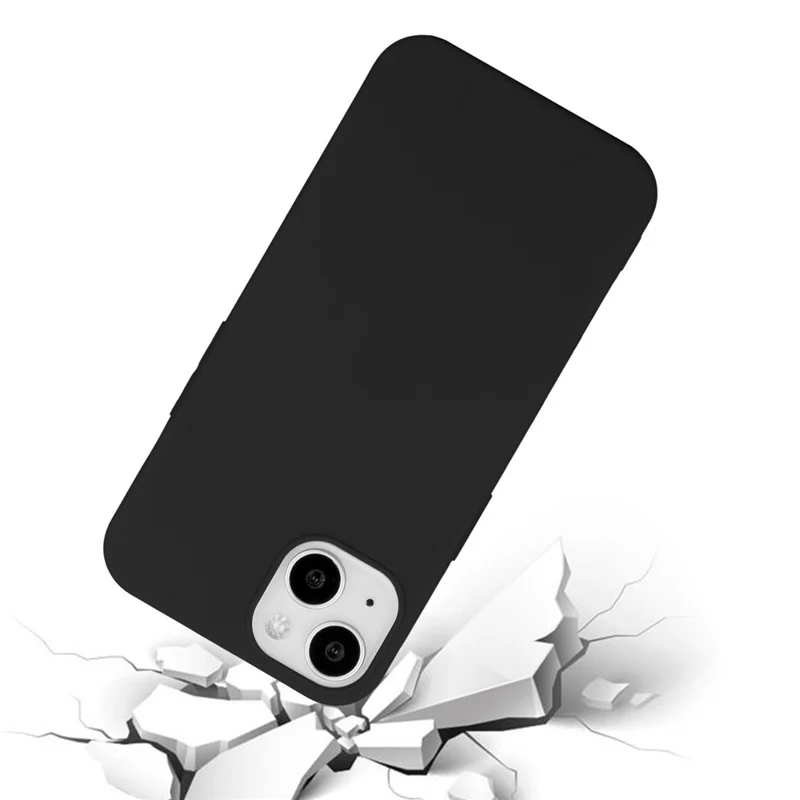 For iPhone 15 Matte Slim-Fit Phone Shell TPU Phone Case Soft Smartphone Back Cover - Black - 4