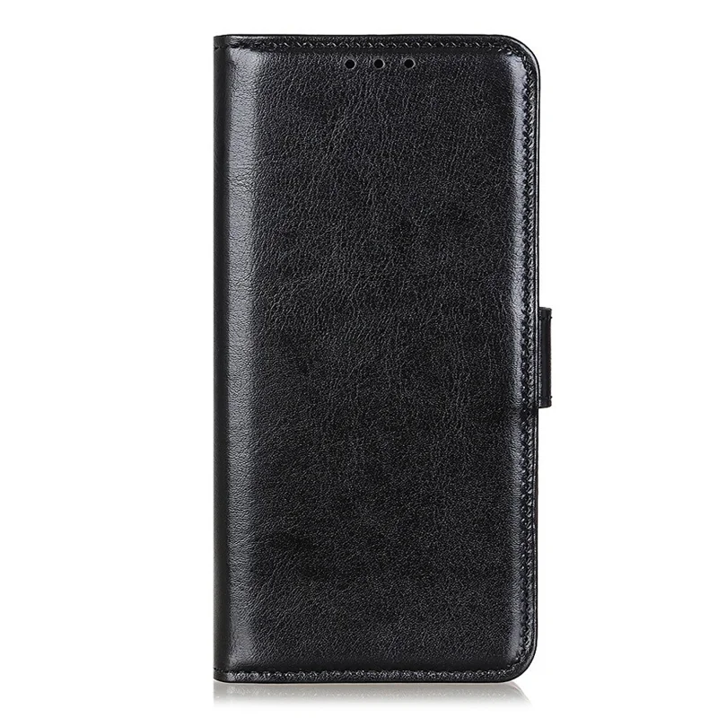 Cell Phone Case Wallet for iPhone 15 , Anti-Scratch Crazy Horse Texture PU Leather Stand Phone Cover - Black - 6