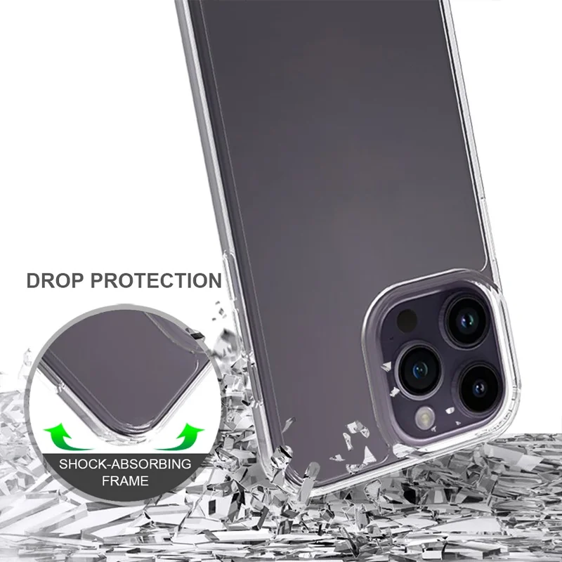 For iPhone 15 Pro Max Shockproof Acrylic+TPU Hybrid Mobile Phone Cover Clear Anti-Scratch Phone Case Shell - 5