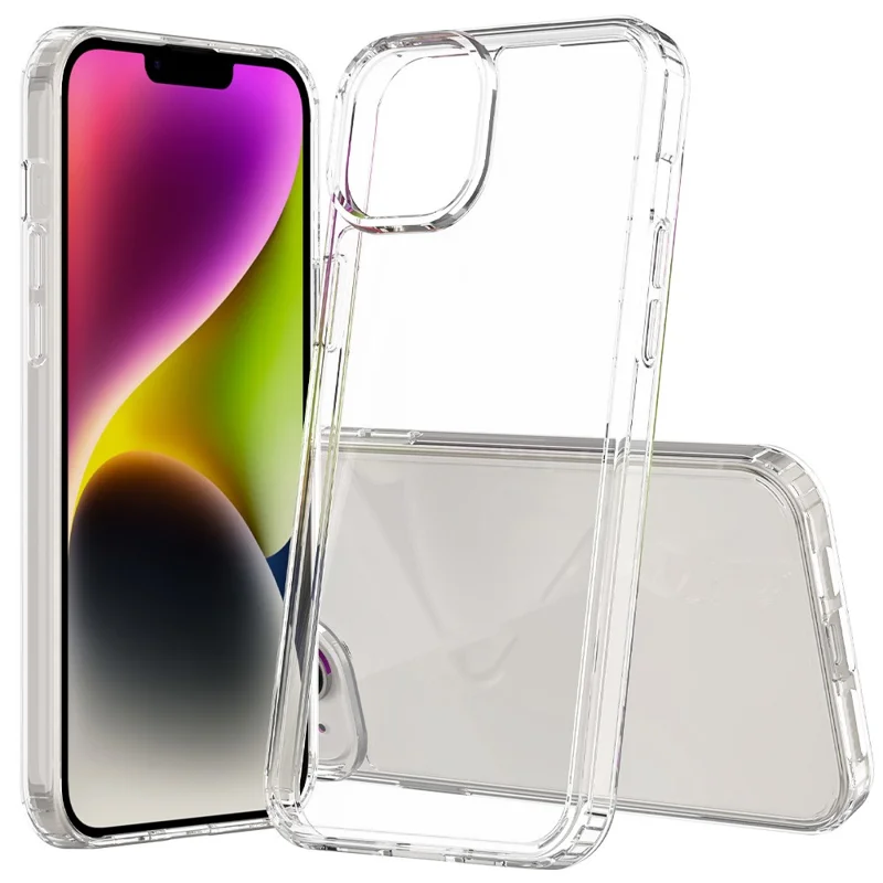 For iPhone 15 Plus Clear Acrylic+TPU Hybrid Phone Cover Anti-Scratch Mobile Phone Case Shell - 1