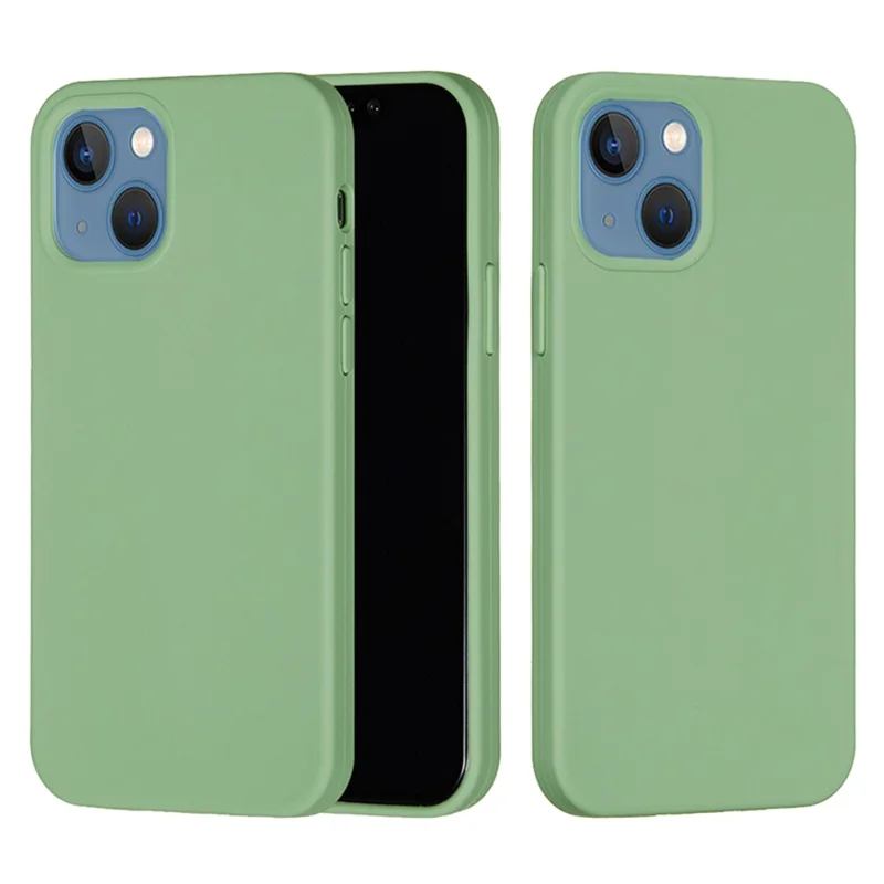 For iPhone 15 Plus Liquid Silicone Anti-drop Phone Case Soft Lining Back Cover - Mint Green - 2