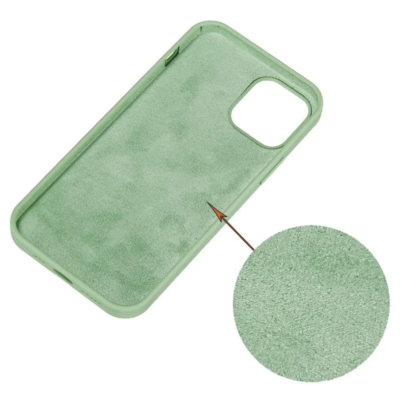 For iPhone 15 Plus Liquid Silicone Anti-drop Phone Case Soft Lining Back Cover - Mint Green - 3