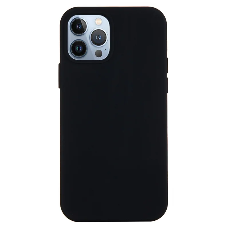 For iPhone 15 Pro Liquid Silicone Phone Case Soft Lining Anti-scratch Back Cover - Black - 1