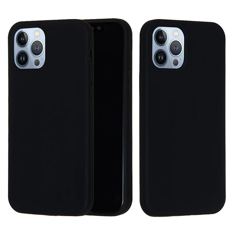 For iPhone 15 Pro Liquid Silicone Phone Case Soft Lining Anti-scratch Back Cover - Black - 2