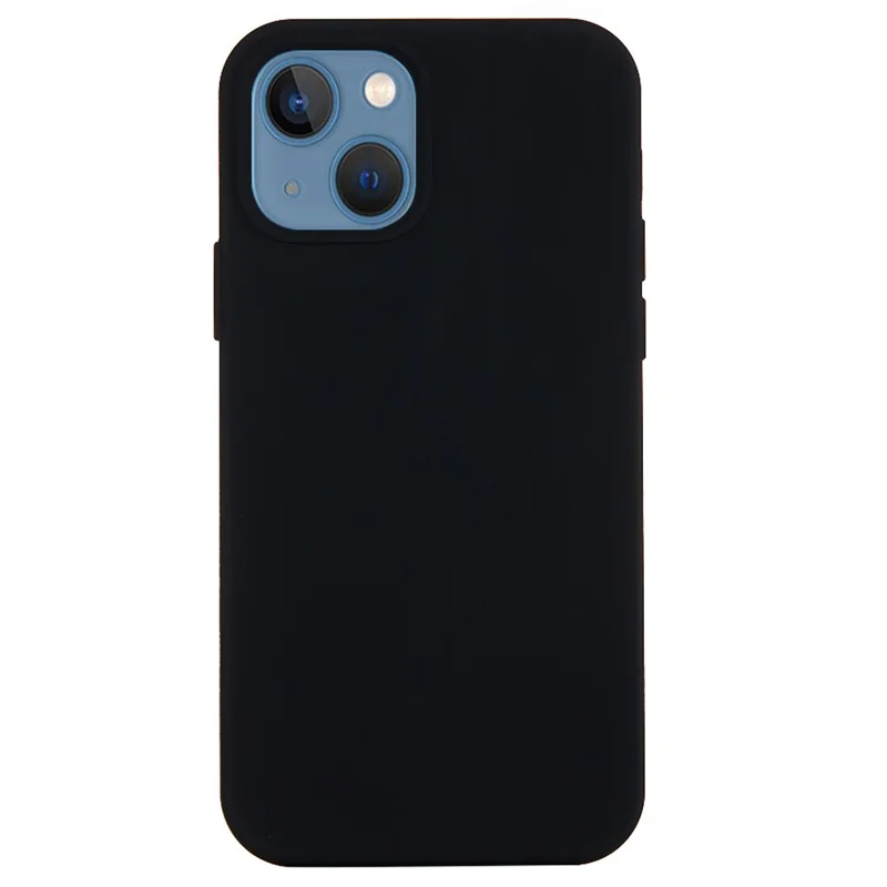 For iPhone 15 Flexible Liquid Silicone Phone Case Soft Lining Anti-drop Cover - Black - 1