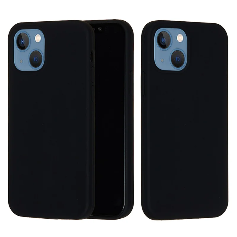 For iPhone 15 Flexible Liquid Silicone Phone Case Soft Lining Anti-drop Cover - Black - 2