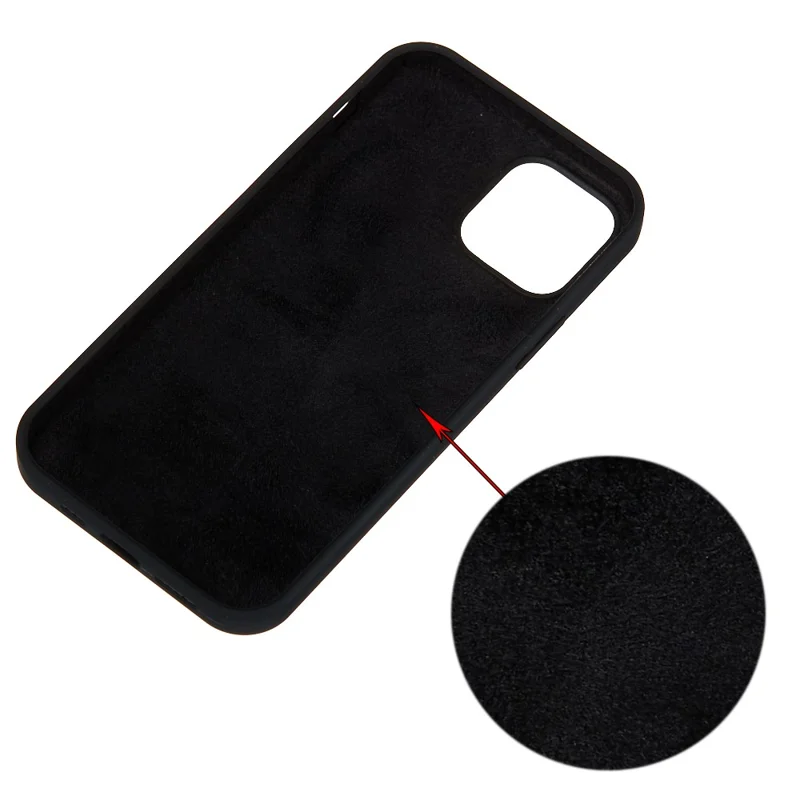 For iPhone 15 Flexible Liquid Silicone Phone Case Soft Lining Anti-drop Cover - Black - 3