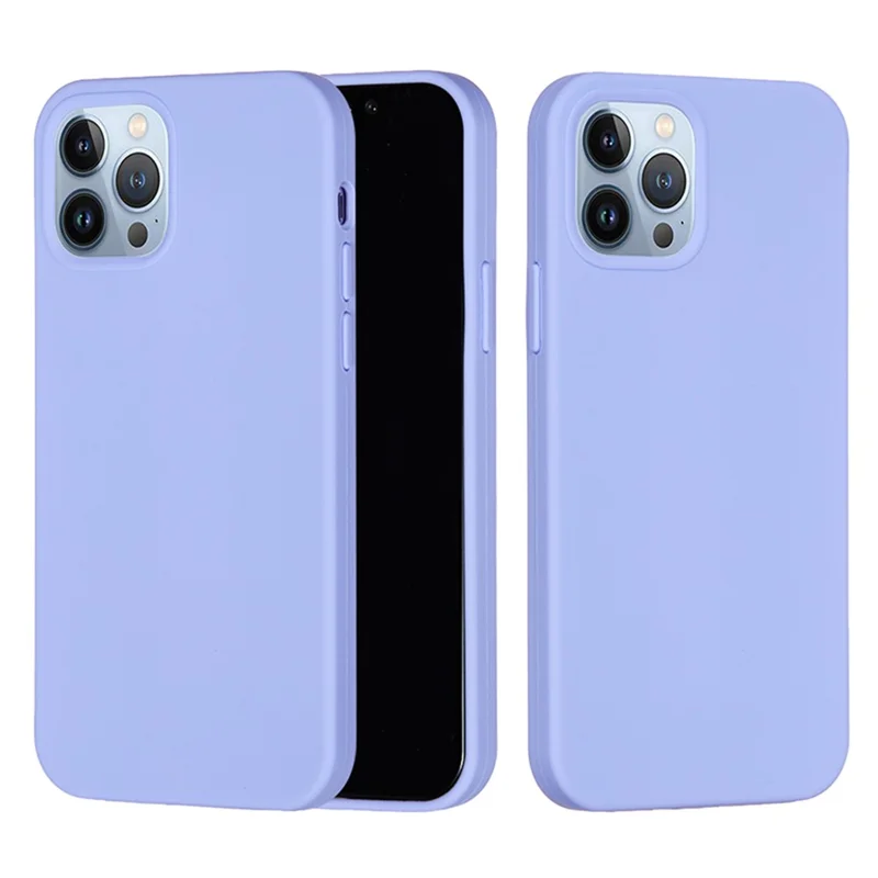 For iPhone 15 Pro Max Liquid Silicone Soft Lining Back Cover Anti-drop Phone Case - Light Purple - 2
