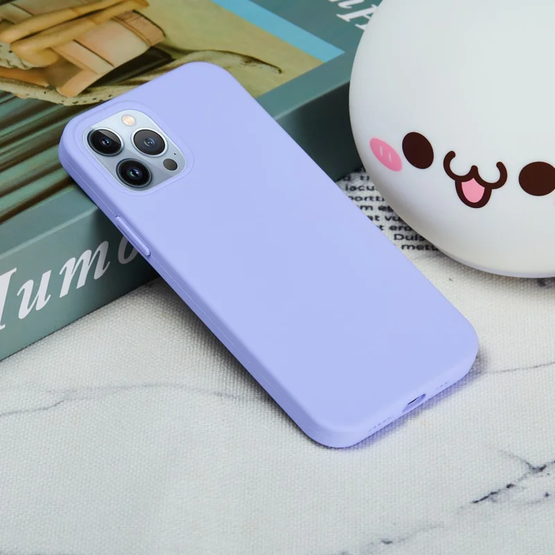 For iPhone 15 Pro Max Liquid Silicone Soft Lining Back Cover Anti-drop Phone Case - Light Purple - 6