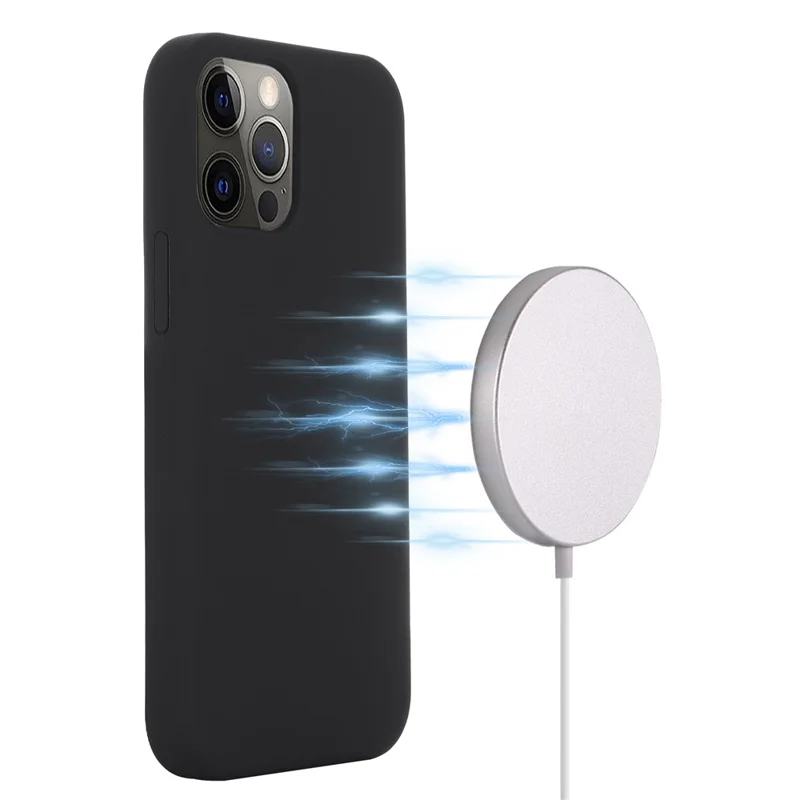 For iPhone 15 Pro Compatible with MagSafe Wireless Charging Phone Case Soft Anti-scratch Silicone Cover - Black - 2